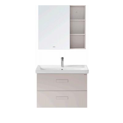 China Wall Hung PVC Bathroom Cabinet , Multilayer Board Wash Basin Mirror Cabinet for sale