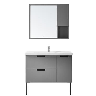 China PVC Bathroom Cabinet 3 Drawer Free Standing Vanity Hotel Modern Design for sale