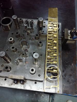 China Brass Bronze Copper Progressive Sheet Metal Dies , Sheet Metal Parts Pin Terminal Connector for sale