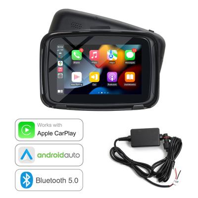 China Ecrã de 5 polegadas portátil para motocicleta Multimédia Wireless Apple Carplay Android Auto IPX7 impermeável à venda