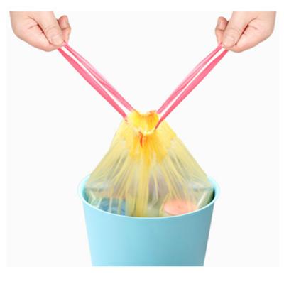 China Transparent Drawstring Garbage Bags Flat Type Compostable Cornstarch Material for sale