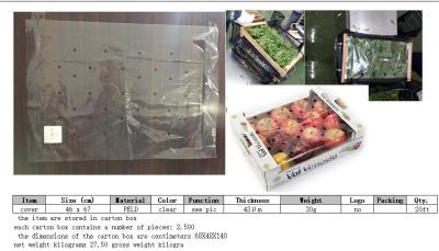 Chine Longévité élevée claire de sachets en plastique de feuilles matérielles de LDPE grande avec des trous à vendre