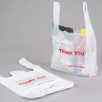 China LDPE / HDPE Transparent T Shirt Shopping Bags With Custom Logo Printing for sale