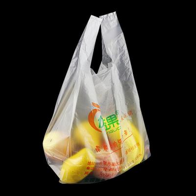 China La bolsa de plástico degradable que hace compras del chaleco, color blanco, material del HDPE en venta