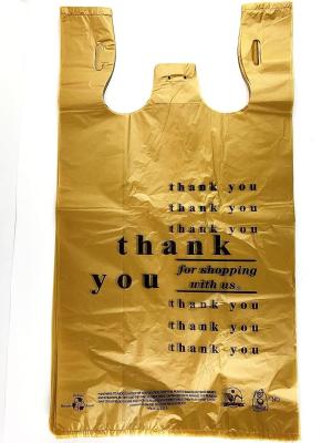 China Large Plastic Grocery Reusable T Shirts Carry-out Bag  , Black Colour , HDPE material for sale