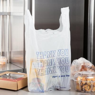 China Durable Thank You T Shirt Bags , Thank You Grocery Bag HDPE Material for sale