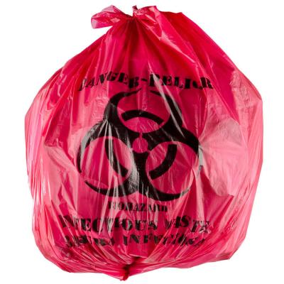 China 45L Isolation Infectious Recyclable Garbage Bags Red Color 24
