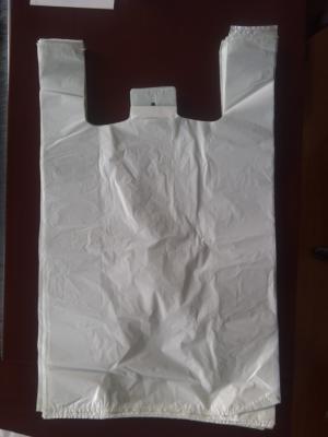 China bolso de compras plástico blanco de la camiseta 16mic de 400+190*650m m - 500/Case, material del HDPE en venta