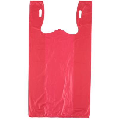 China Custom Plastic T Shirt Bags , Unprinted Embossed Recycled T Shirt Bags for sale