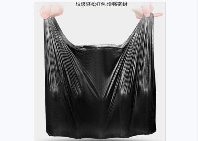 China Black Vest Type Plastic Garbage Bag for sale