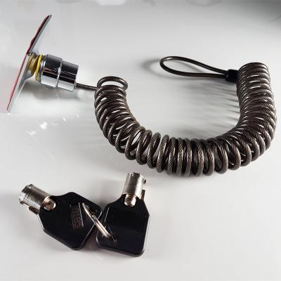 China Universal Hardware Adhesive 5m Security Plate Coiled Cable Lock for Tablet for sale