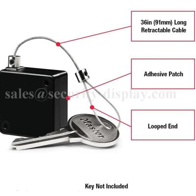 China 3M Adhesive Anti Theft Locking Retractable Key Chain for sale