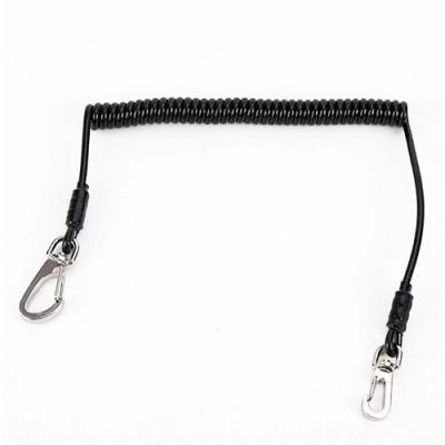 China Expandable TPU Plastic Coil Lanyard With Snap Hook And Loop for sale