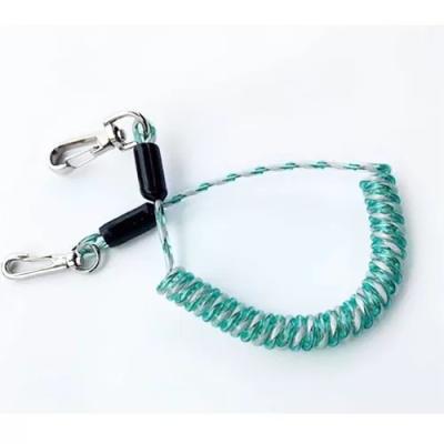 China Luminous Transparent TPU Plastic Coil Lanyard With Hook for sale
