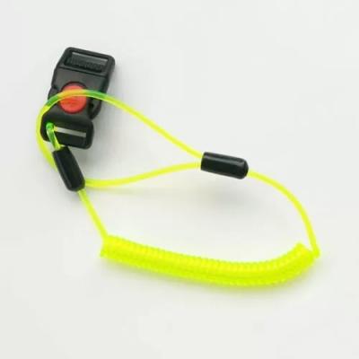 China Plastic 2mm Cord Coiled Tether Lanyard For Hard Hat for sale