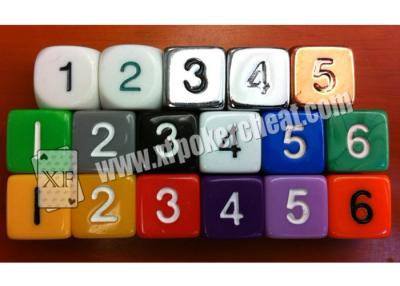 China 14mm Colorful Plastic Fixed Casino Magic Dice For Dice Gamble for sale