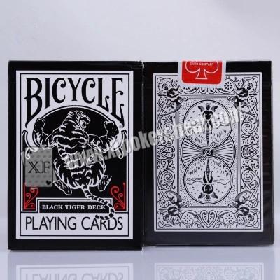 China Bicycle Black Tiger Ellusionist Plastic Playing Cards With Invisible Ink Markings for sale