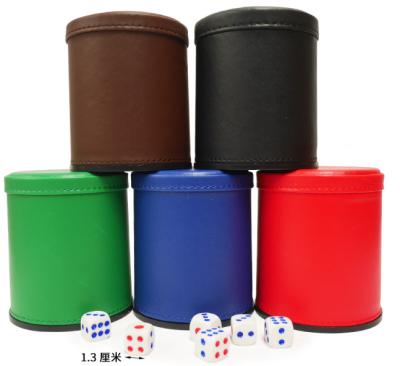 China Leather Dice Cup With Mini Camera / Casino Magic Dice Inside See Through The Dice By Video Phone for sale