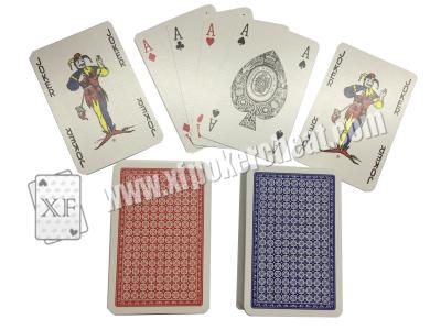 China Gambling Toolment NO.1 Red / Narrow Size 4 Small Index Paper Playing Cards for sale