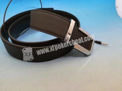 China Poker Cheating IR Camera Device Brown Leather Belt Camera to Scan Invisible Ink Marked Cards for sale