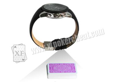 Chine Scanner noir de tisonnier d'appareil-photo d'espion de montre-bracelet de bracelet en cuir pour le côté - cartes de jeu de marques à vendre