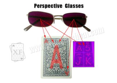 China Vidrios plásticos púrpuras de juego de la perspectiva para las tarjetas marcadas invisibles en venta