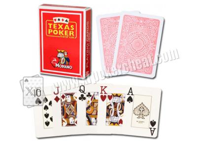 China Plastic Gambling Props Red Italy Modiano Texas Holdem Playing Cards for sale