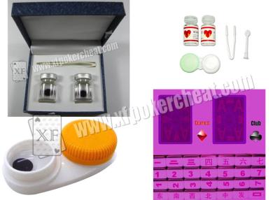 China Dark Purple Invisible Ink And Glasses Level C Poker Contact Lenses for sale