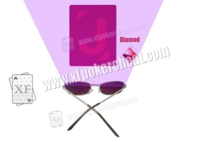 China Metal Side Plastic Purple Perspective Glasses For Invisible Marked Cards for sale