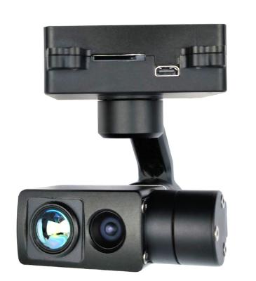 China Fixed focus visible light + 640x512 thermal imaging dual light 120g small gimbal, IP /HDMI output for sale