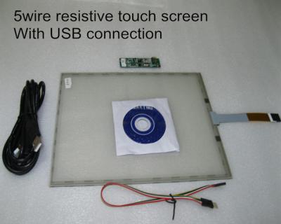 China Custom Tft Resistive Touch Panel TP Glass with USB Cable and 5 Wire for sale