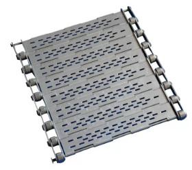 China Punched Wire Mesh Conveyor Belt Stainless Steel Chain Plate With Baffle for sale