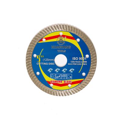 China Hot Press High Quality 5inch '125×1.2/2.0×10×22.23mm Porcelain Diamond Blade65Mn Steel Body With Long Cutting Life for sale