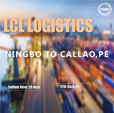 China Ningbo à logística do transporte internacional do Peru LCL de Callao 28 dias à venda