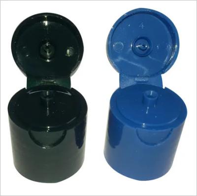 China Round Non Spill Black 28mm Flip Top Bottle Caps In Various Sizes for sale