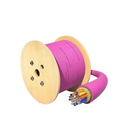 China 12 24 48 cores OM4/OM3 Multi Mode indoor Optical Fiber cable Bundle Fiber Optic Cable for sale