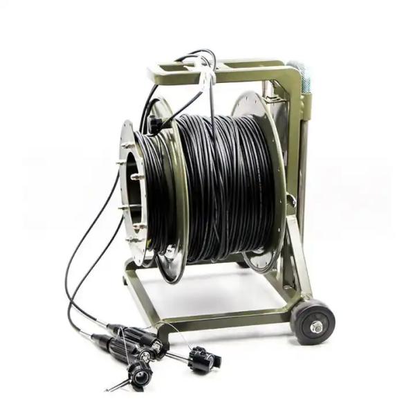 Quality Portable Empty Retractable Cable Reel 100M 200M 500M Armored Tactical Fiber for sale