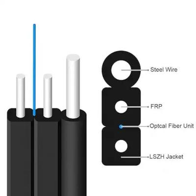 China Cable de fibra óptica para comunicaciones interiores y exteriores SM 1hilo 2 Core Fiber Drop Cable 1km en venta