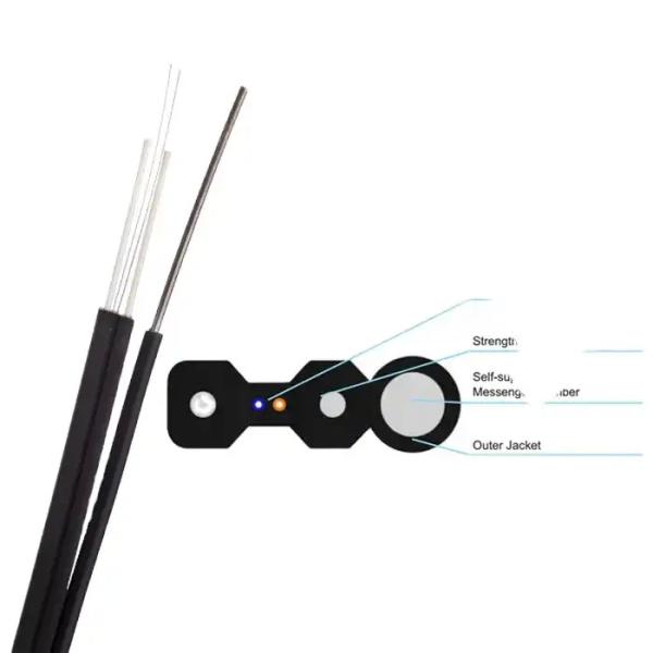 Quality Fiber Optical Drop Cable 1 Core 2 Core Asu Flat LSZH Jacket FTTH Fiber To The Home for sale