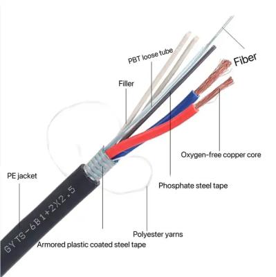China Lightweight Hybrid Fiber Optic Cable , Hybrid Composite Cable for Telecom / Comunication for sale
