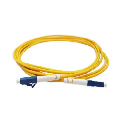 China LC to LC UPC Polish Singlemode Fiber Optic Jumper 3m Yellow Fiber Optical Patch Cord for sale