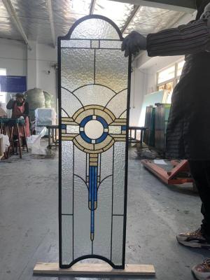 China Custom Colored Door Glass Insert For Wood Doors with patina caming for sale