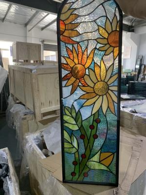 China Customized design stained glass panel for entry door insert for sale