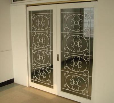 China White 18mm Wrought Iron Glass Inserts For Doors Durable Metal 2M for sale