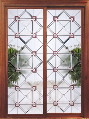 China 309S Decorative Leaded Glass Front Doors With Glass For Villa 2000MM for sale