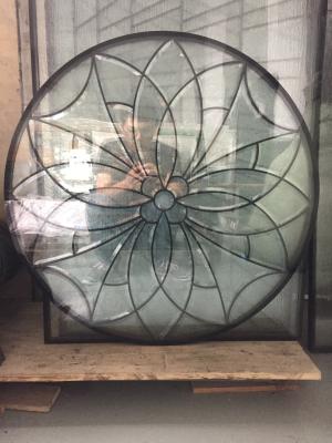 China Circular Beveled Antique Leaded Beveled Glass Windows with Patina caming for sale