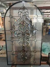 China Grey Caming Decorative Front Door Leaded Glass Arched Inserts for sale