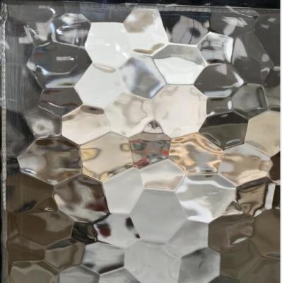 China Water Cube Bathroom Window Textured Tempered Glass Tempered Glass 4MM 2000 X 1500MM for sale