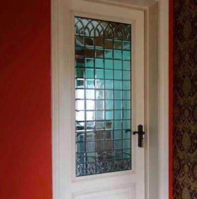 China 1200MM Decorative Leaded Glass Panels  With All Clear Beveled Glass For Entry  Doors for sale