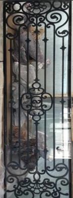 China 9 X 9MM Steel Bar Black Chrome Wrought  Cast Iron Glass Door 2.2M for sale